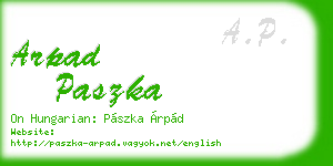arpad paszka business card